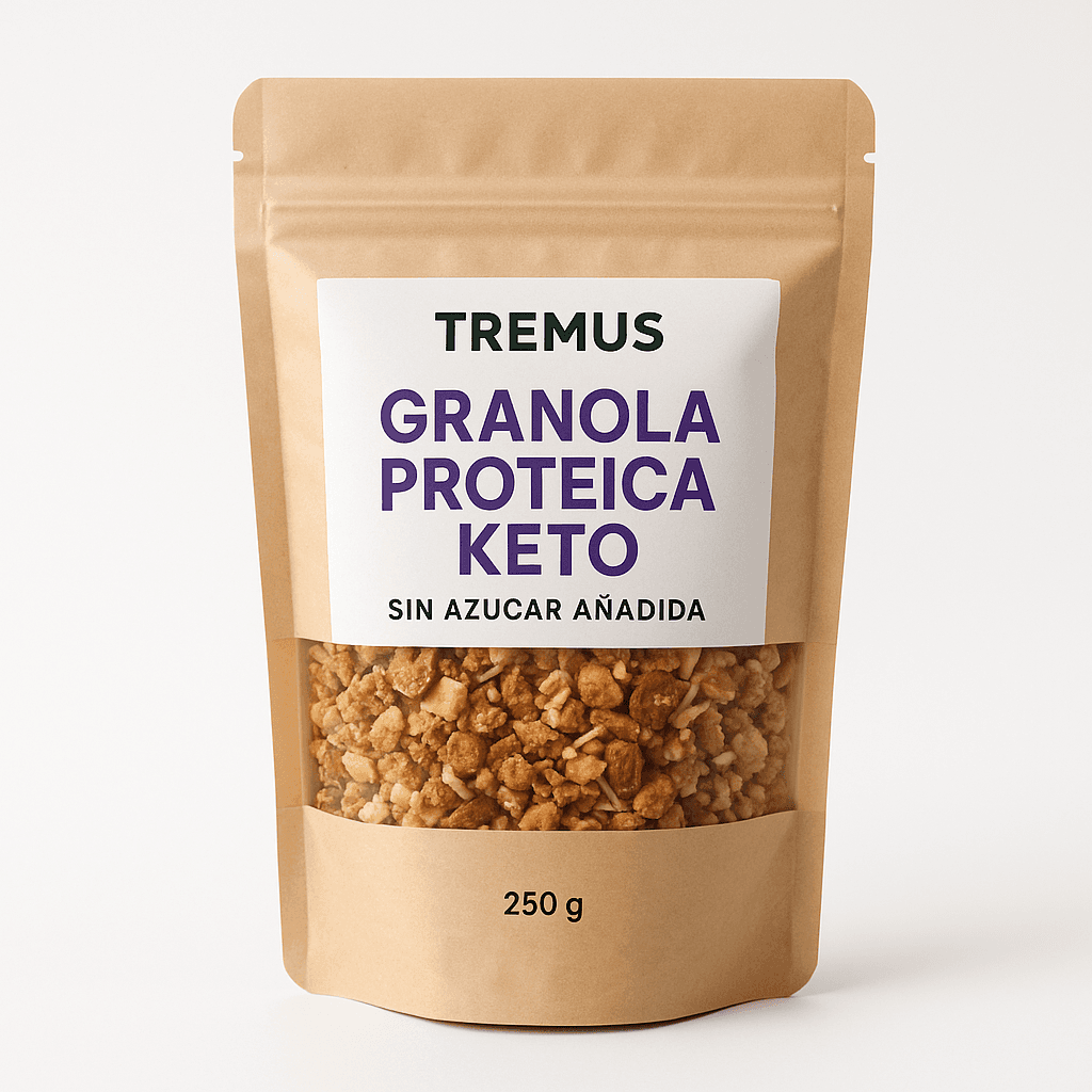 Granola Proteica Keto, sin Azúcar Añadida, 250 gr, Tremus