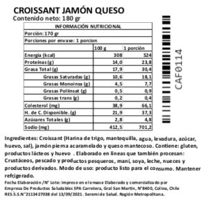 Croissant Jamón y Queso, 170 g, Tremus